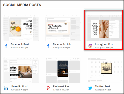 Инстаграм пост в Snappa