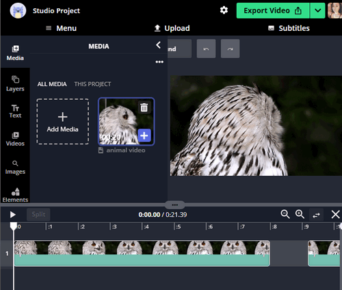 Пример работы с сервисом Kapwing