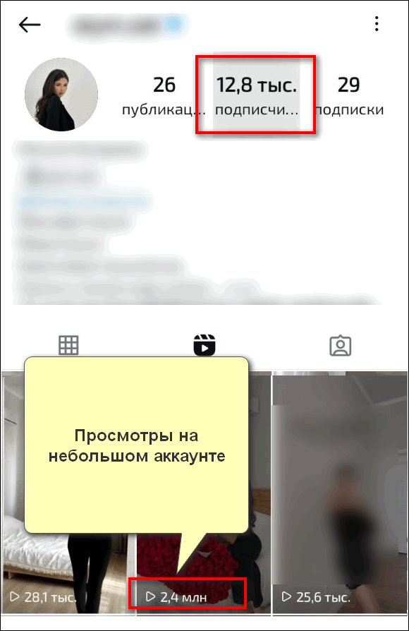 Просмотры на небольшом аккаунте